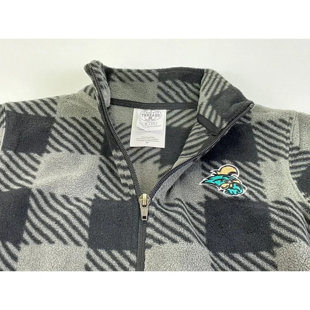 Rivalry Threads Kids Fleece Jacket Buffalo Plaid‎ Logo Zip Up Outerwear XS